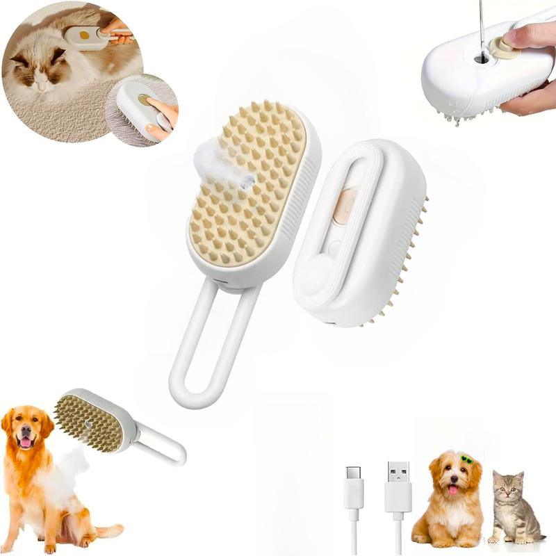 Pet Steam Brush,Cat Dog Hair Remover, Adjustable Pet Hair Remover,Pet Steamy Mist,Steam Pet Brush for Pet Hair 3-In-1 Steamy Cat Brush Grooming Comb for Dogs Steam Brush for Cats Remove Flying Fur Steam Advanced Pet Hair Removal Comb Pet Pal Brush