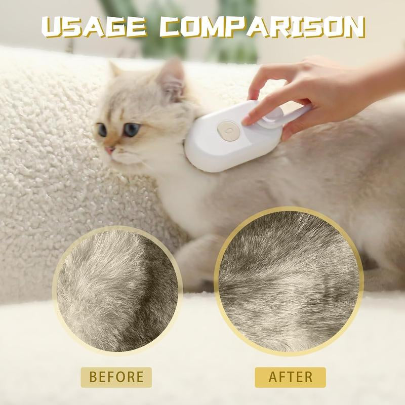 Pet Steam Brush,Cat Dog Hair Remover, Adjustable Pet Hair Remover,Pet Steamy Mist,Steam Pet Brush for Pet Hair 3-In-1 Steamy Cat Brush Grooming Comb for Dogs Steam Brush for Cats Remove Flying Fur Steam Advanced Pet Hair Removal Comb Pet Pal Brush