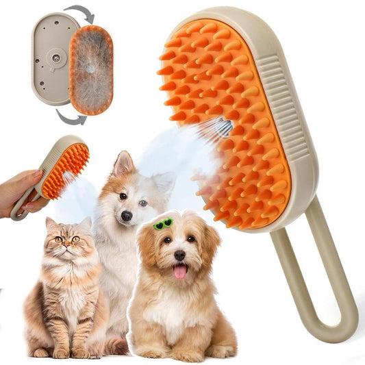 Pet Steam Brush,Cat Dog Hair Remover, Adjustable Pet Hair Remover,Pet Steamy Mist,Steam Pet Brush for Pet Hair 3-In-1 Steamy Cat Brush Grooming Comb for Dogs Steam Brush for Cats Remove Flying Fur Steam Advanced Pet Hair Removal Comb Pet Pal Brush